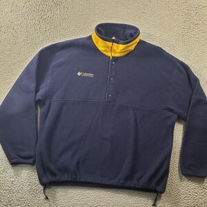 Vintage Columbia Sportswear Sweatshirt Men's XL Extra Large Blue Snap Fleece USA